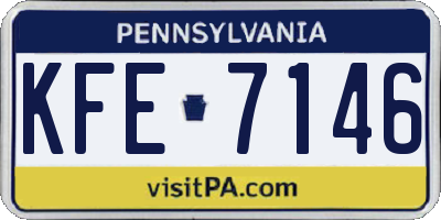 PA license plate KFE7146
