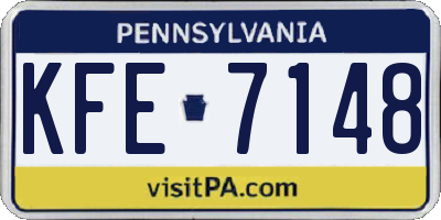 PA license plate KFE7148