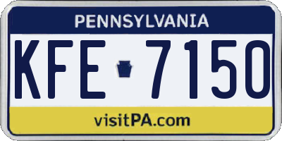 PA license plate KFE7150