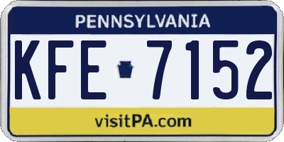 PA license plate KFE7152