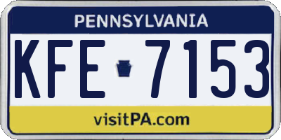 PA license plate KFE7153