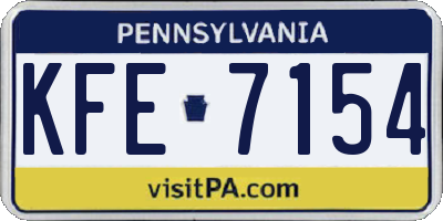 PA license plate KFE7154