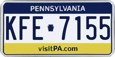 PA license plate KFE7155