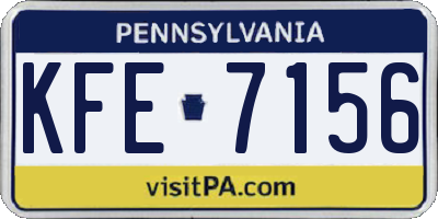 PA license plate KFE7156