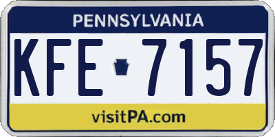 PA license plate KFE7157