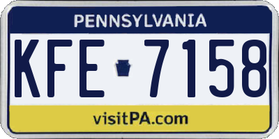 PA license plate KFE7158