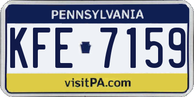 PA license plate KFE7159