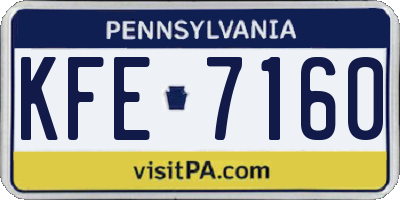 PA license plate KFE7160