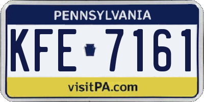 PA license plate KFE7161
