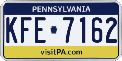 PA license plate KFE7162