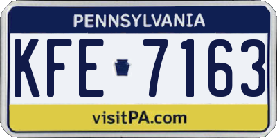 PA license plate KFE7163