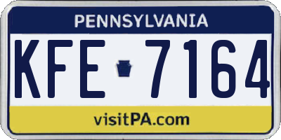 PA license plate KFE7164