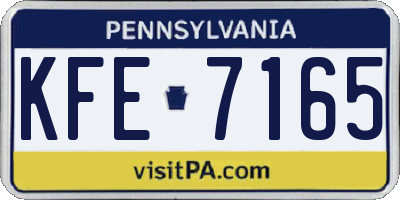 PA license plate KFE7165