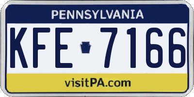 PA license plate KFE7166
