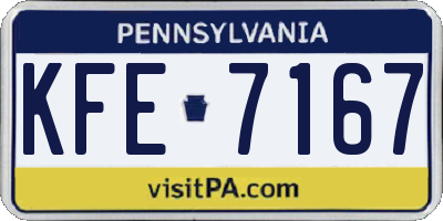 PA license plate KFE7167