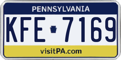 PA license plate KFE7169