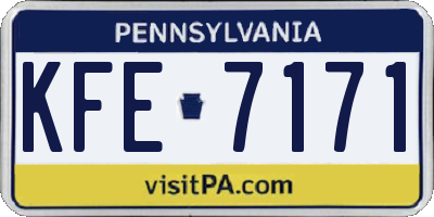 PA license plate KFE7171