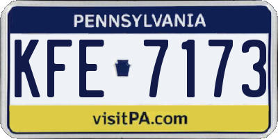 PA license plate KFE7173