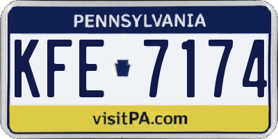 PA license plate KFE7174