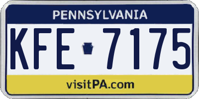 PA license plate KFE7175