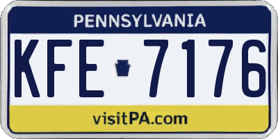 PA license plate KFE7176