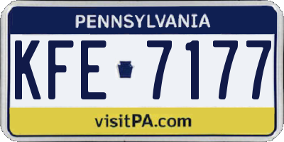 PA license plate KFE7177