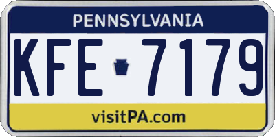 PA license plate KFE7179