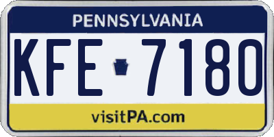 PA license plate KFE7180