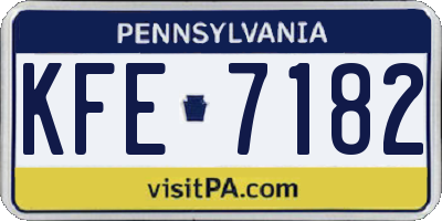 PA license plate KFE7182