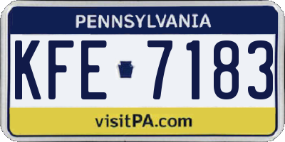 PA license plate KFE7183