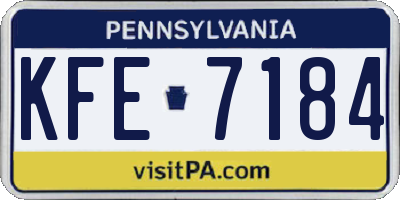 PA license plate KFE7184