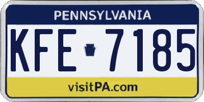 PA license plate KFE7185