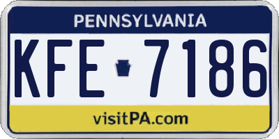 PA license plate KFE7186