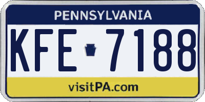 PA license plate KFE7188