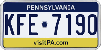 PA license plate KFE7190
