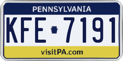 PA license plate KFE7191