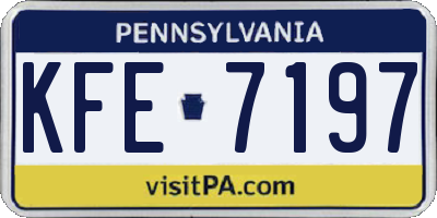 PA license plate KFE7197