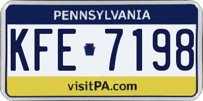 PA license plate KFE7198