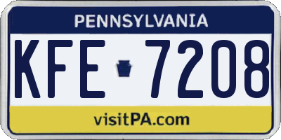 PA license plate KFE7208