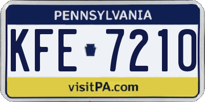 PA license plate KFE7210