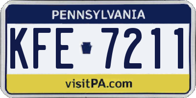 PA license plate KFE7211