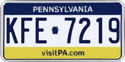 PA license plate KFE7219