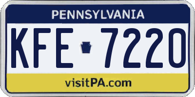 PA license plate KFE7220