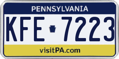 PA license plate KFE7223