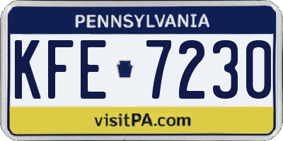 PA license plate KFE7230