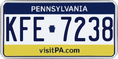 PA license plate KFE7238