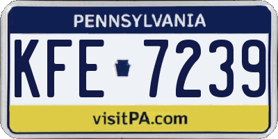 PA license plate KFE7239