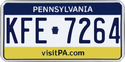 PA license plate KFE7264