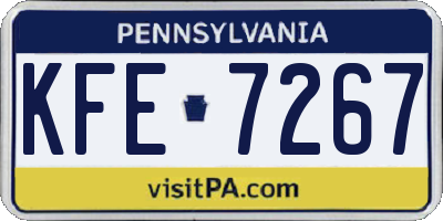PA license plate KFE7267