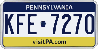 PA license plate KFE7270